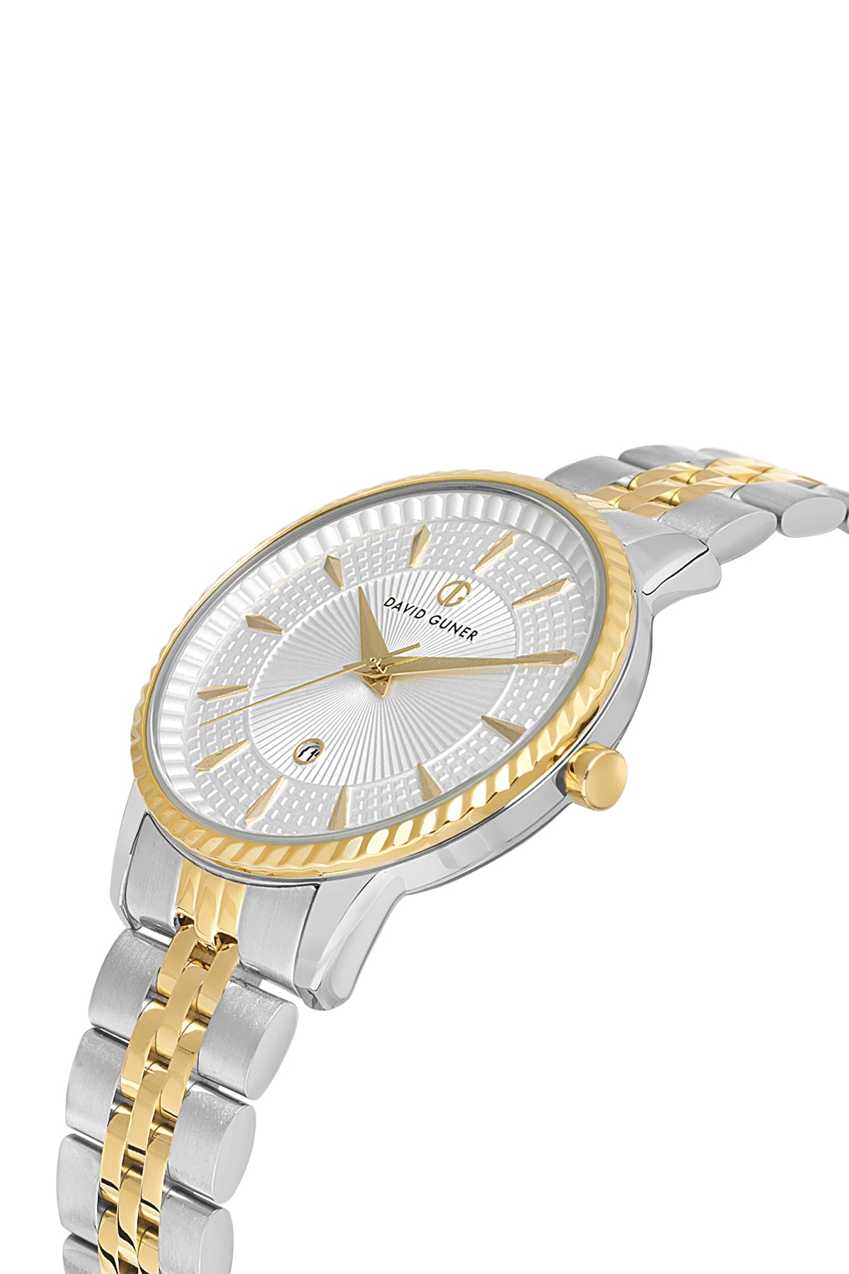 DAVID GUNER Takvimli Sarı Gümüş Kaplamalı Gümüş Kadranlı Kadın Kol Saati - DG-8680LA-D1