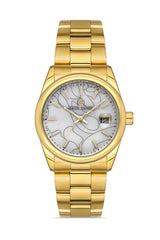 DAVID GUNER Yellow Coated Women's Watch with Calendar