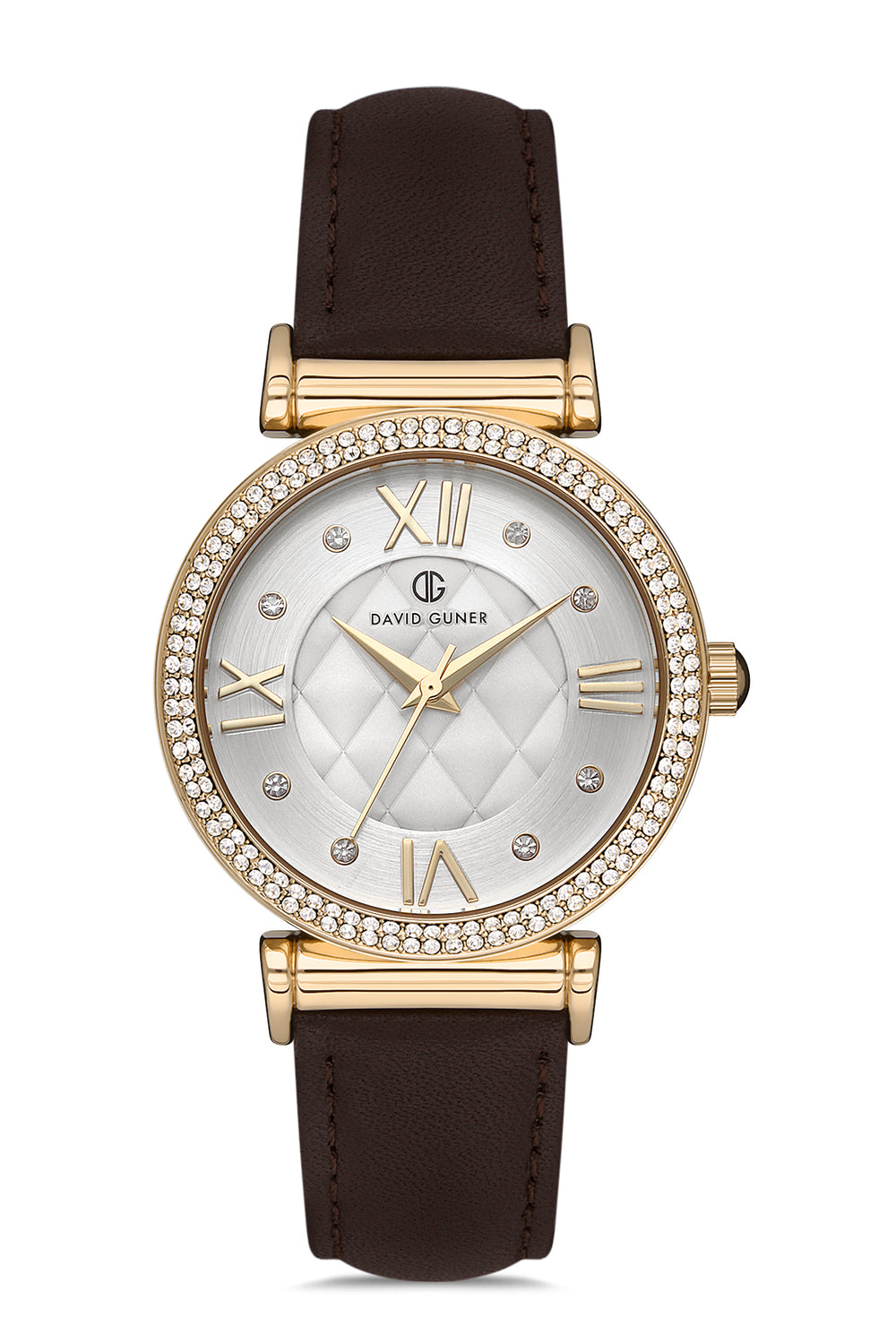 DAVID GUNER Stoned Brown Band Women's Watch