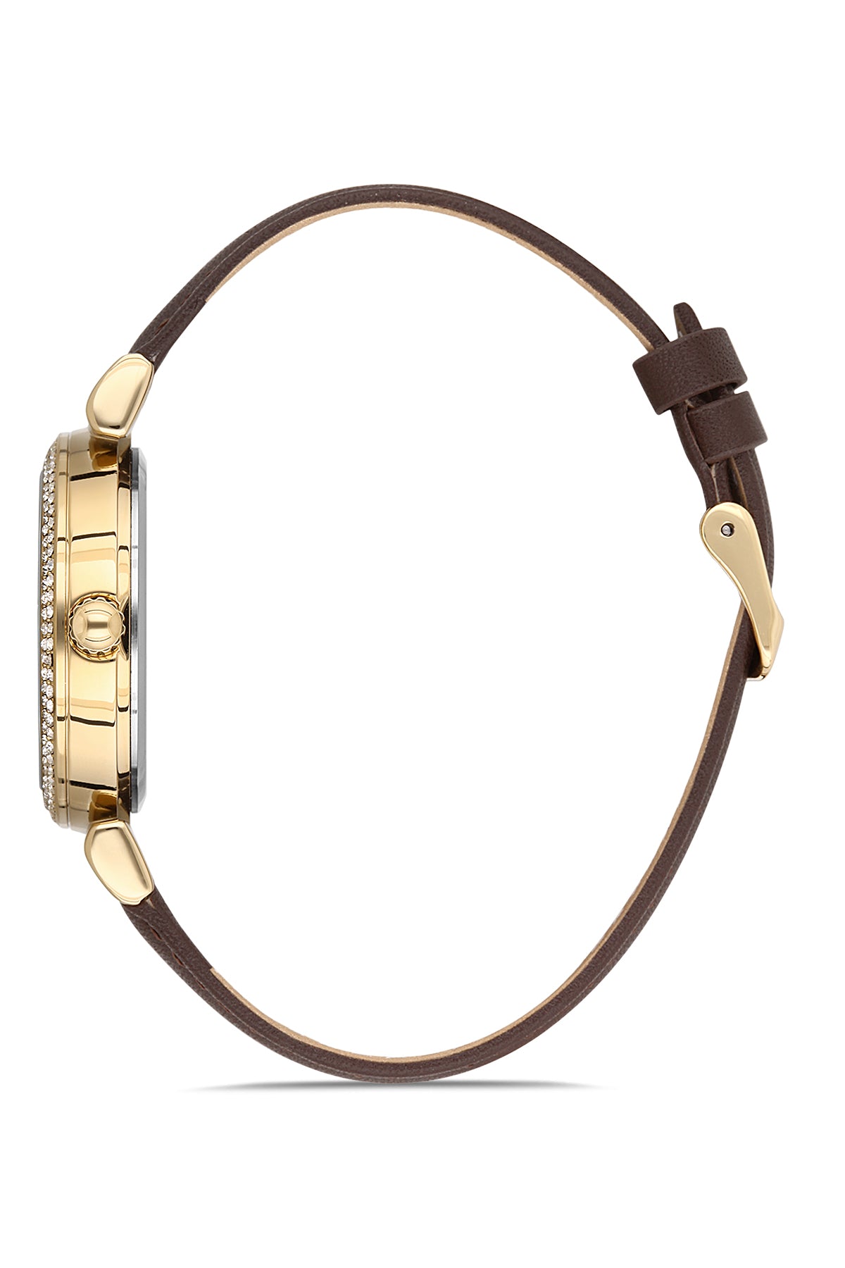 DAVID GUNER Stoned Brown Band Women's Watch