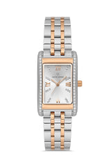 DAVID GUNER Taşlı Rose Gümüş Kaplamalı Gümüş Kadranlı Kadın Kol Saati - DG-8663LA-E1