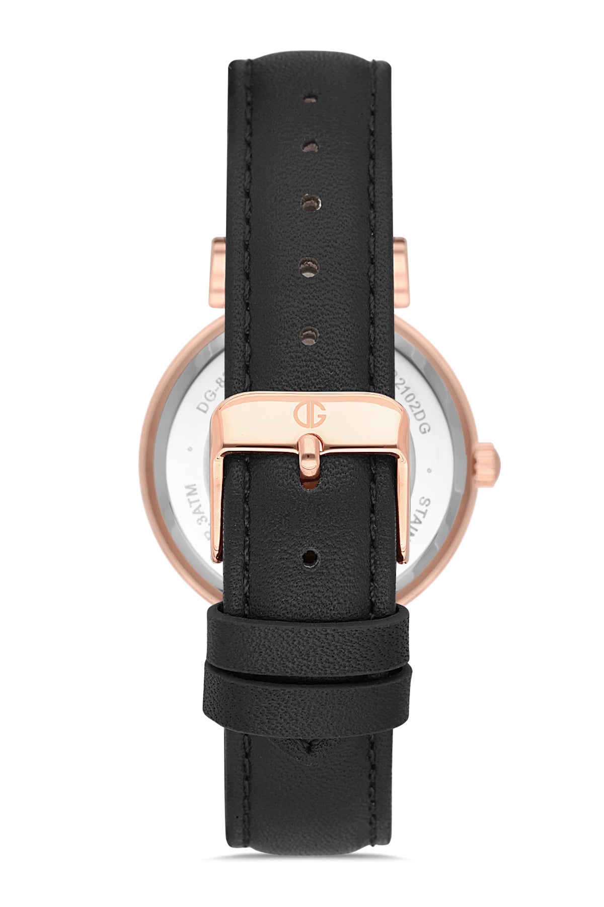 DAVID GUNER Stone Rose Coated Leather Band Women's Watch