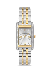 DAVID GUNER Taşlı Sarı Gümüş Kaplamalı Gümüş Kadranlı Kadın Kol Saati - DG-8663LA-D1