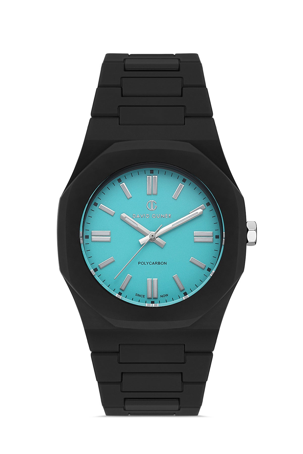 DAVID GUNER Turkuaz Kadranlı Siyah Kaplamalı Polikarbon Erkek Kol Saati - DG-8660GD-G3
