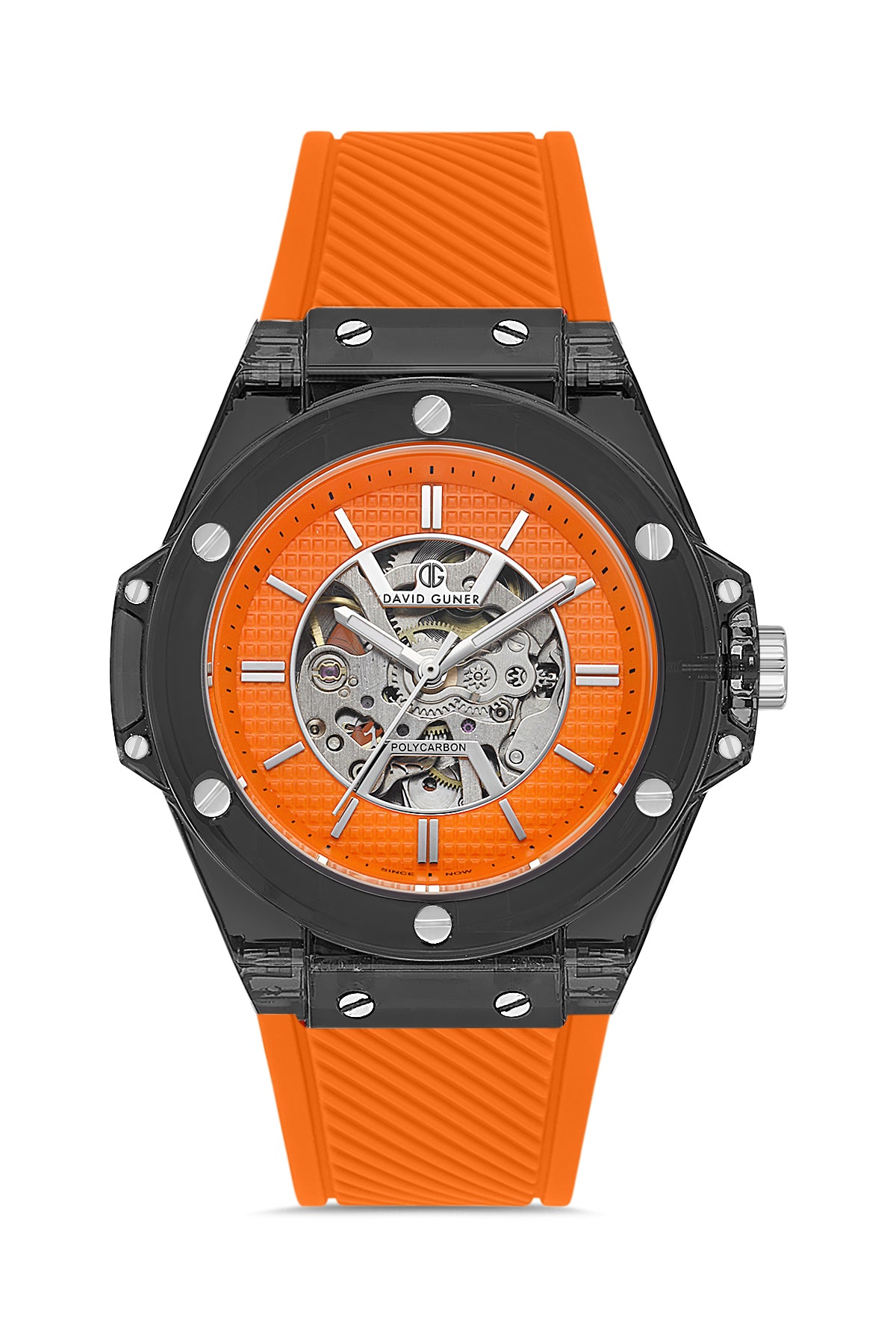 DAVID GUNER Turuncu Kadranlı Siyah Kaplamalı Otomatik Erkek Kol Saati - DG-8659GD-ZQ11