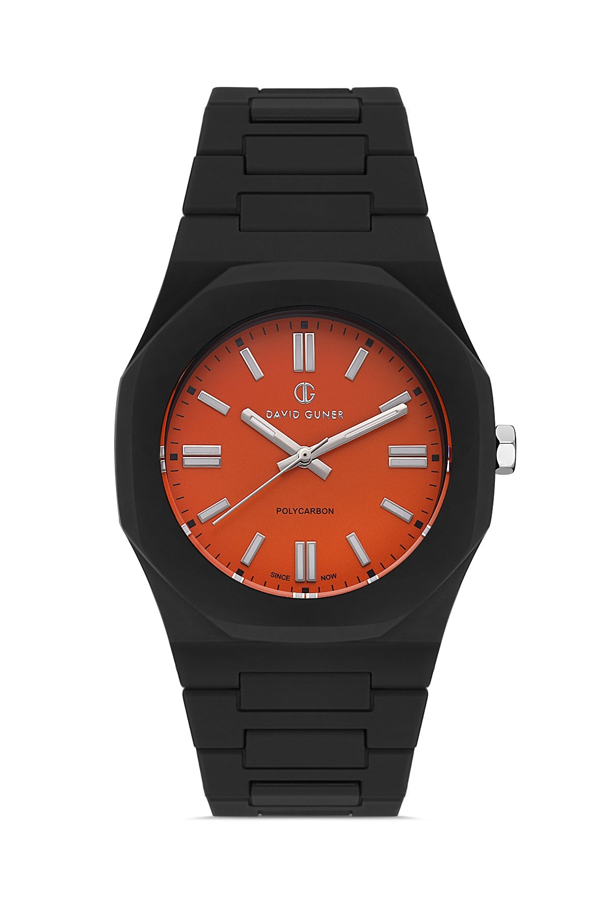 DAVID GUNER Turuncu Kadranlı Siyah Kaplamalı Polikarbon Erkek Kol Saati - DG-8660GD-G11