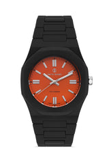 DAVID GUNER Turuncu Kadranlı Siyah Kaplamalı Polikarbon Erkek Kol Saati - DG-8660GD-G11