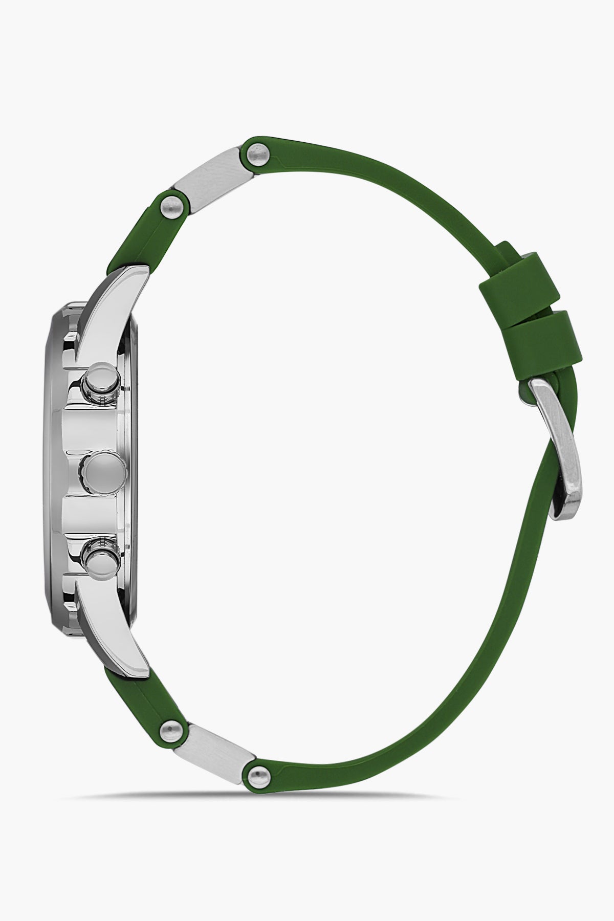 DAVID GUNER Yeşil Kadranlı Gümüş Detaylı Yeşil Silikon Kayışlı Erkek Kol Saati - DG-8456GD-ZM10