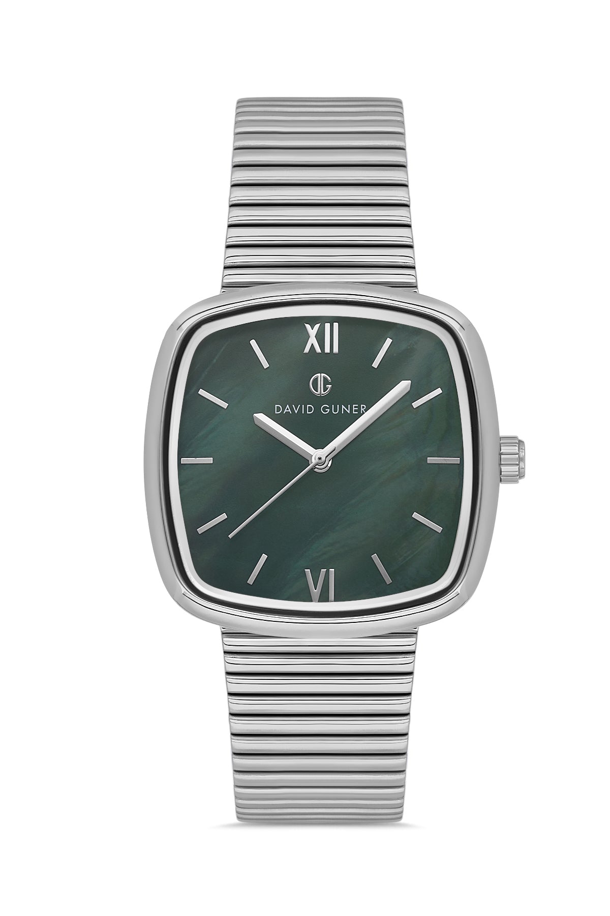 David Guner Green Dial Silver Plating Women's Watch