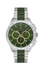 DAVID GUNER Yeşil Kadranlı Gümüş Kaplamalı Erkek Kol Saati - DG-8624GA-A15