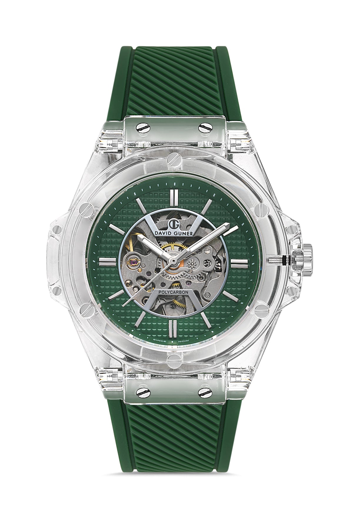 DAVID GUNER Yeşil Kadranlı Gümüş Kaplamalı Otomatik Erkek Kol Saati - DG-8659GD-ZM10
