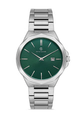 DAVID GUNER Green Dial Silver Plating Calendar Men's Watch