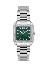 DAVID GUNER Yeşil Kadranlı Gümüş Kaplamalı Taşlı Kadın Kol Saati - DG-8669LA-A10