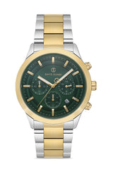DAVID GUNER Yeşil Kadranlı Sarı Beyaz Kaplamalı Erkek Kol Saati - DG-8673GA-D10