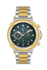 DAVID GUNER Yeşil Kadranlı Sarı Beyaz Kaplamalı Erkek Kol Saati - DG-8088GA-D10