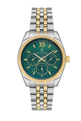 DAVID GUNER Yeşil Kadranlı Sarı Beyaz Kaplamalı Kadın Kol Saati - DG-8314LA-D10