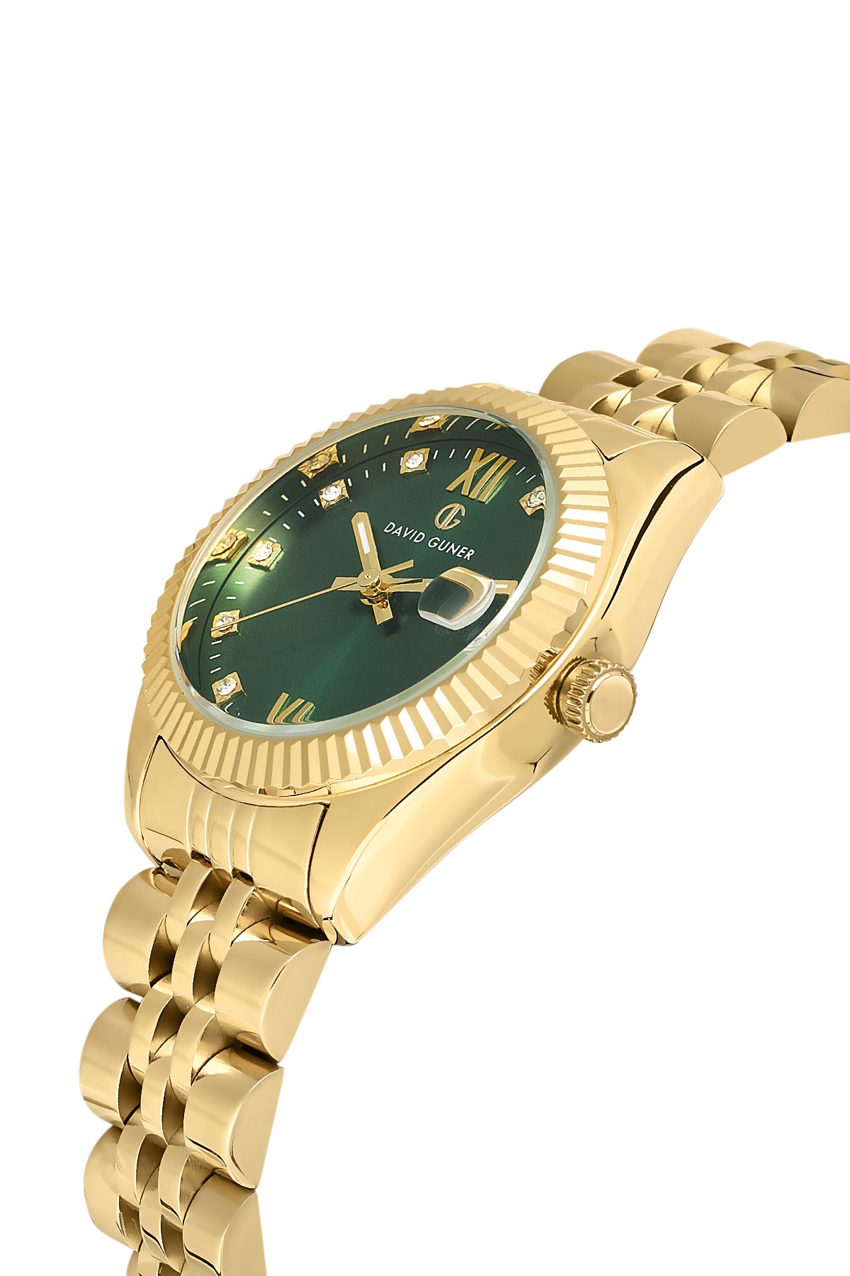 DAVID GUNER Yeşil Kadranlı Sarı Kaplamalı Kadın Kol Saati - DG-8630LA-B10