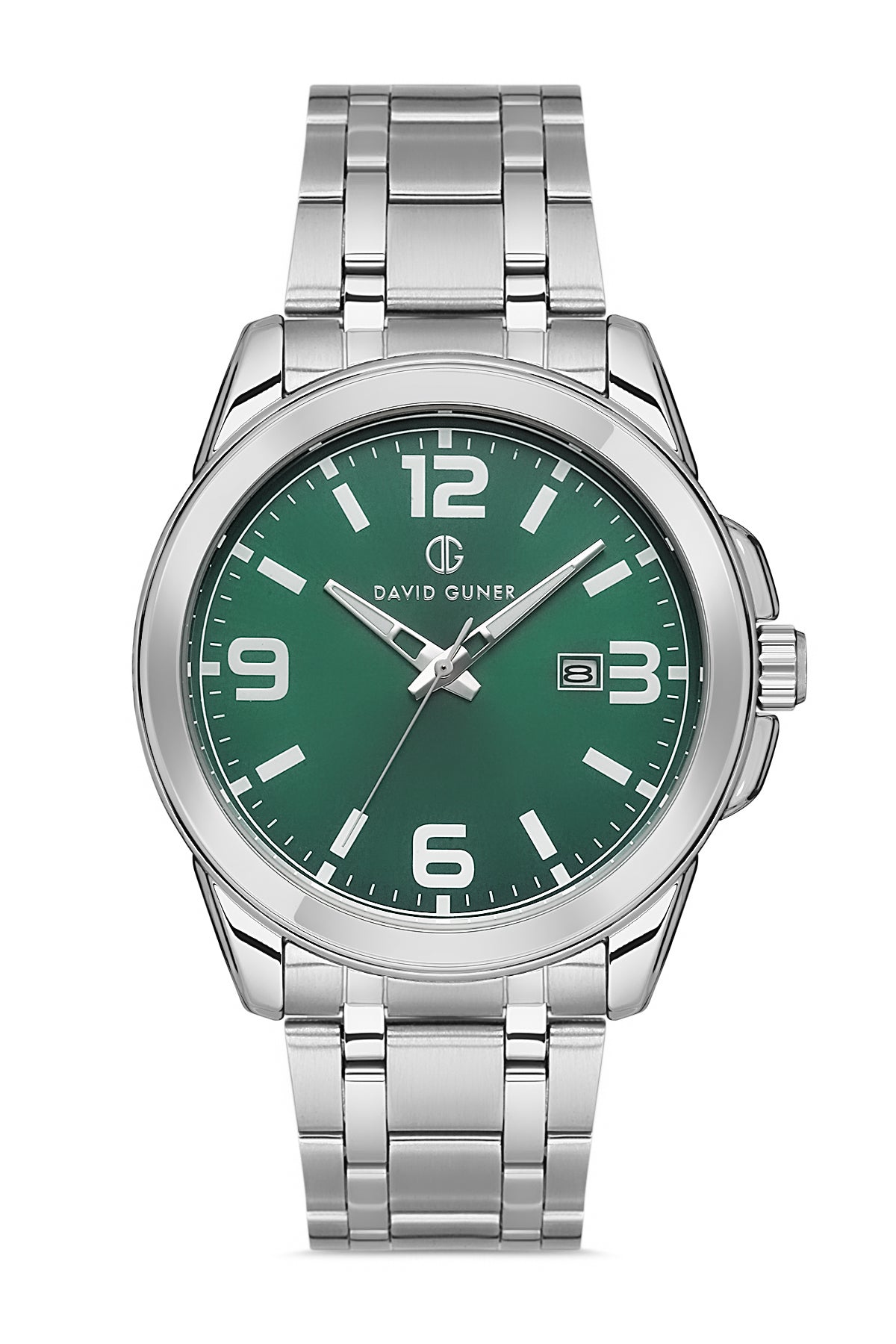 DAVID GUNER Yeşil Kadranlı Takvimli Paslanmaz Çelik Erkek Kol Saati - DG-8469GA-A10