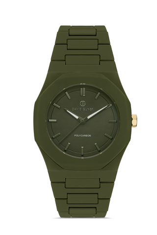 DAVID GUNER Yeşil Kadranlı Yeşil Polikarbon Kayışlı Düz Erkek Saati - DG-8701GA-ZM10