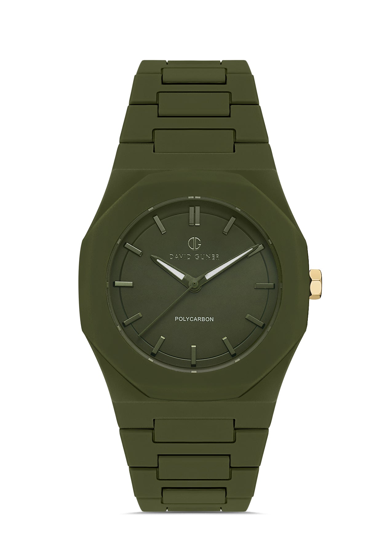 DAVID GUNER Yeşil Kadranlı Yeşil Polikarbon Kayışlı Düz Erkek Saati - DG-8701GA-ZM10