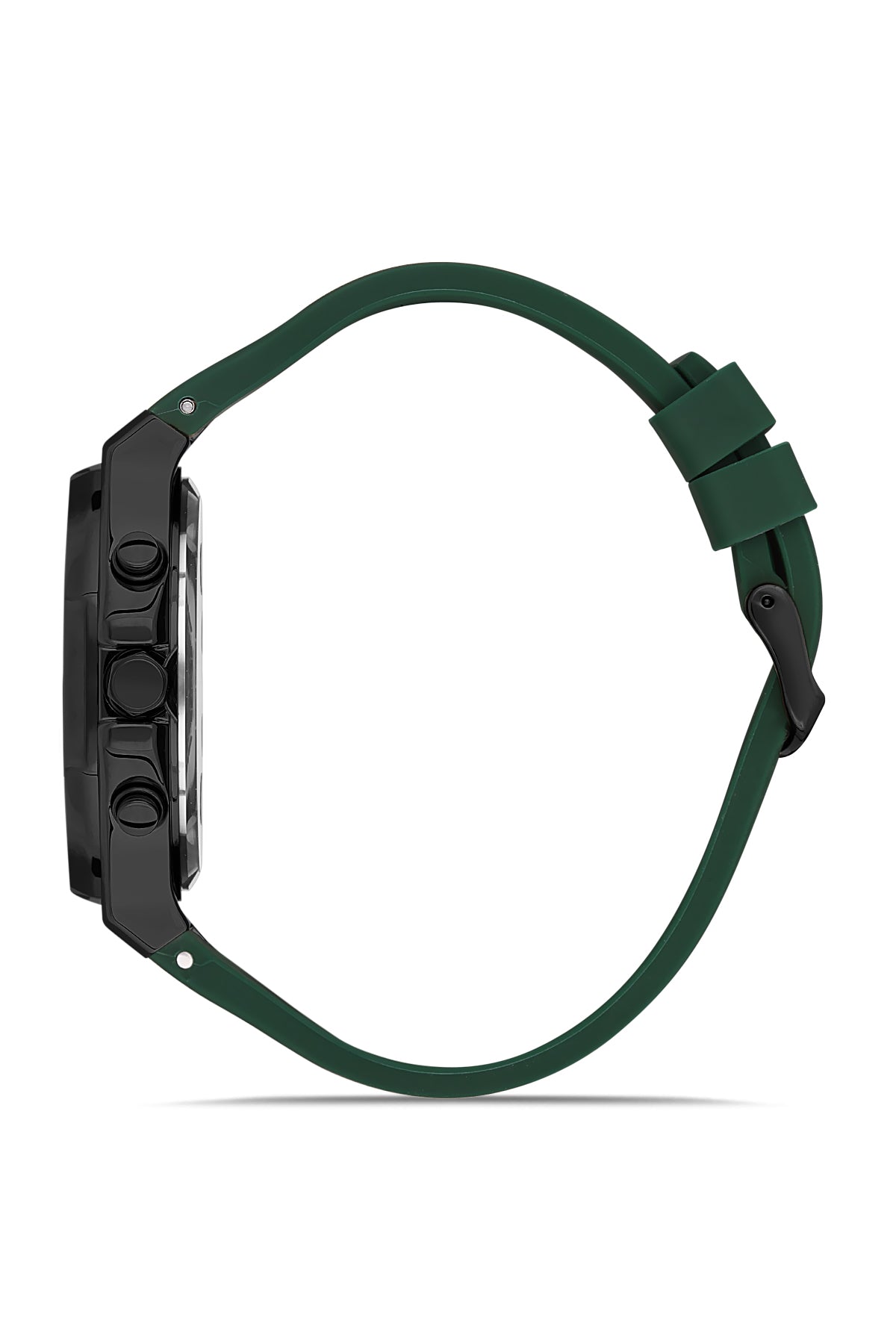 DAVID GUNER Men's Watch with Green Dial and Green Silicone Band