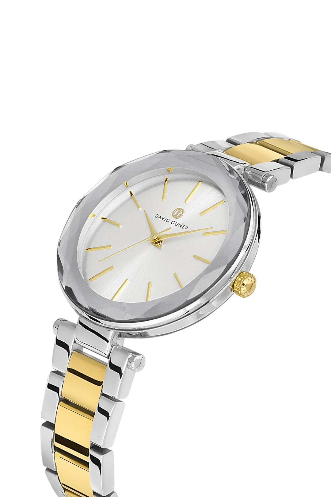 DAVID GUNER Yellow White Plated Silver Dial Women's Wristwatch